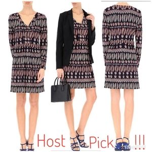 New Tory Burch Long Sleeve Print Jersey Dress